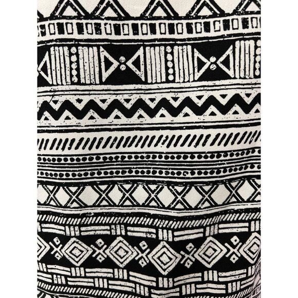 Merona Women Black White Aztec Geometric Print Romper Size XL - Picture 6 of 10